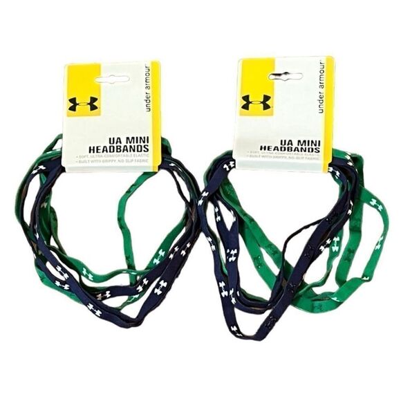 Under Armour Navy And Green Mini Headbands, 2 Packs, NWT - Picture 5 of 5
